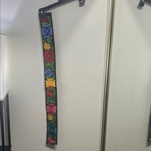 Floral Embroidered Black Belt